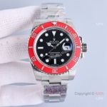 Clean Factory Swiss 3135 Rolex Submariner Red Ceramic Bezel Watch 40mm